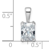 14K White Gold 1.50 Carat Lab Grown Diamond VS SI+ G+ Radiant Complete Four Prong Pendant view 4