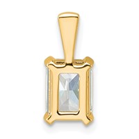 14K Yellow Gold 1.50 Carat Certified Lab Grown Diamond VS SI+ G+ Radiant Complete Four Prong Pendant view 3