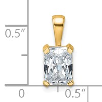 14K Yellow Gold 1.50 Carat Certified Lab Grown Diamond VS SI+ G+ Radiant Complete Four Prong Pendant view 4