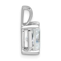 14K White Gold 2 Carat Certified Lab Grown Diamond VS SI+ G+ Radiant Complete Four Prong Pendant view 2