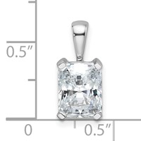14K White Gold 2 Carat Certified Lab Grown Diamond VS SI+ G+ Radiant Complete Four Prong Pendant view 4