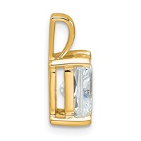 14K Yellow Gold 2 Carat Lab Grown Diamond VS SI+ G+ Radiant Complete Four Prong Pendant view 2