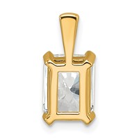 14K Yellow Gold 2 Carat Lab Grown Diamond VS SI+ G+ Radiant Complete Four Prong Pendant view 3
