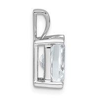 14K White Gold 2.50 Carat Lab Grown Diamond VS SI+ G+ Radiant Complete Four Prong Pendant view 2