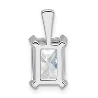 14K White Gold 2.50 Carat Lab Grown Diamond VS SI+ G+ Radiant Complete Four Prong Pendant view 3