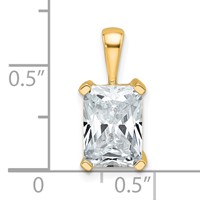 14K Yellow Gold 2.50 Carat Certified Lab Grown Diamond VS+ F+ Radiant Complete Four Prong Pendant view 4