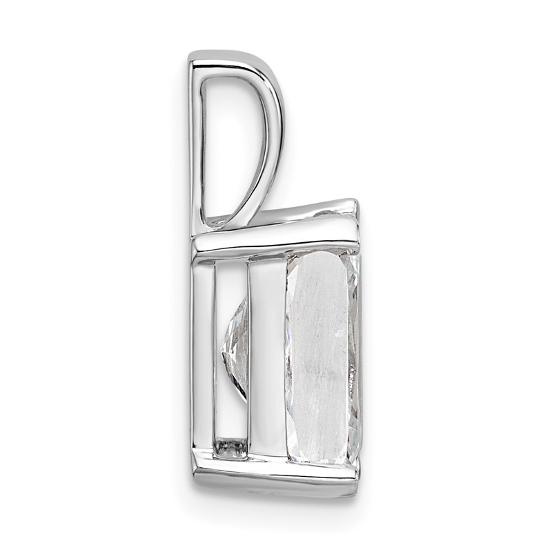 14k White Gold 3 carat Lab Grown Diamond VS/SI+ G+ Radiant Complete Four Prong Pendant