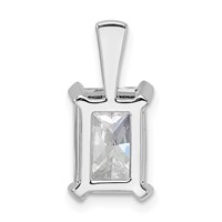 14K White Gold 3 Carat Certified Lab Grown Diamond VS SI+ G+ Radiant Complete Four Prong Pendant view 3