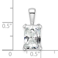 14K White Gold 3 Carat Certified Lab Grown Diamond VS SI+ G+ Radiant Complete Four Prong Pendant view 4