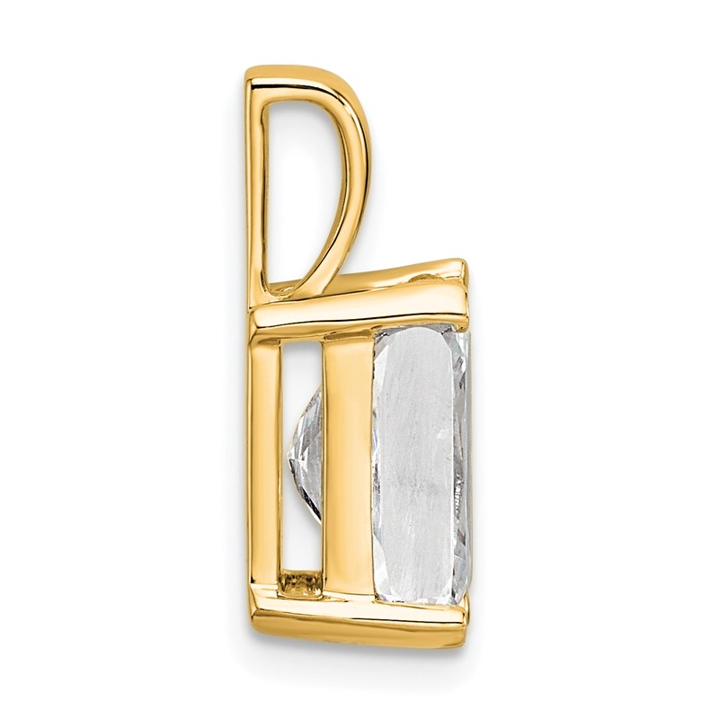 14k 3 carat Lab Grown Diamond VS+ F+ Radiant Complete Four Prong Pendant