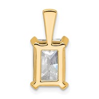 14K Yellow Gold 3 Carat Lab Grown Diamond VS+ F+ Radiant Complete Four Prong Pendant view 3
