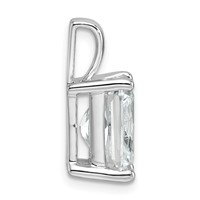 14K White Gold 4 Carat Lab Grown Diamond VS SI+ G+ Radiant Complete Four Prong Pendant view 2