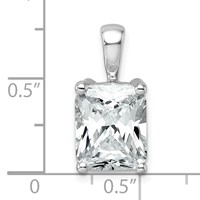 14K White Gold 4 Carat Lab Grown Diamond VS SI+ G+ Radiant Complete Four Prong Pendant view 4