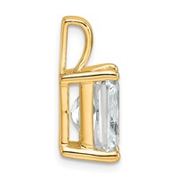 14K Yellow Gold 4 Carat Certified Lab Grown Diamond VS SI+ G+ Radiant Complete Four Prong Pendant view 2