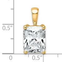 14K Yellow Gold 4 Carat Certified Lab Grown Diamond VS SI+ G+ Radiant Complete Four Prong Pendant view 4