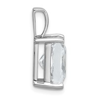 14K White Gold 5 Carat Lab Grown Diamond VS+ F+ Radiant Complete Four Prong Pendant view 2