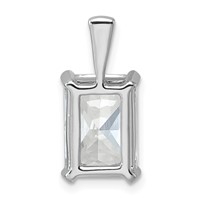 14K White Gold 5 Carat Lab Grown Diamond VS+ F+ Radiant Complete Four Prong Pendant view 3