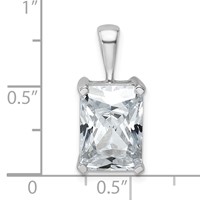 14K White Gold 5 Carat Lab Grown Diamond VS+ F+ Radiant Complete Four Prong Pendant view 4