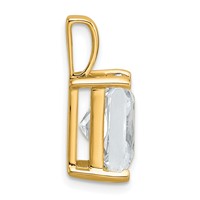 14K Yellow Gold 5 Carat Lab Grown Diamond VS+ F+ Radiant Complete Four Prong Pendant view 2