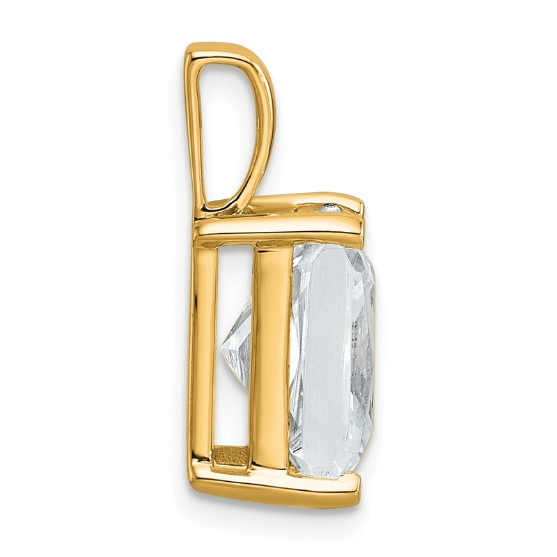 14k 5 carat Lab Grown Diamond VS+ F+ Radiant Complete Four Prong Pendant