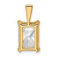 14K Yellow Gold 5 Carat Lab Grown Diamond VS+ F+ Radiant Complete Four Prong Pendant view 3
