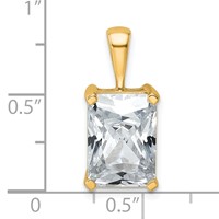 14K Yellow Gold 5 Carat Lab Grown Diamond VS+ F+ Radiant Complete Four Prong Pendant view 4
