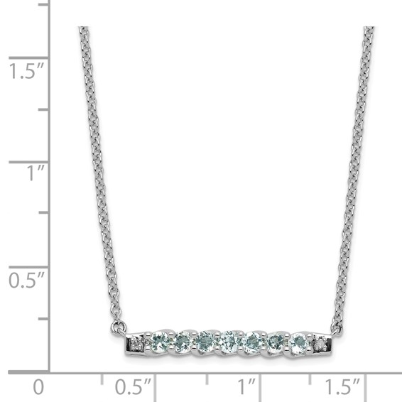 10kw Aqua & Diamond Necklace