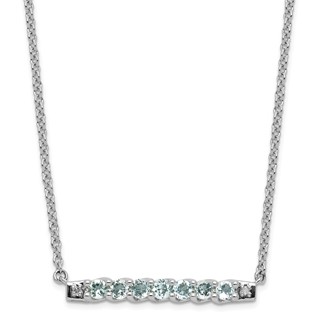 10kw Aqua & Diamond Necklace