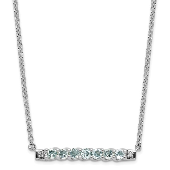 10kw Aqua & Diamond Necklace