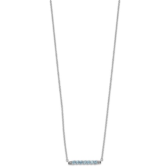 10kw Blue Topaz & Diamond Necklace