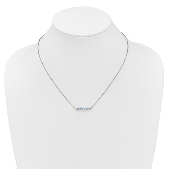 10kw Blue Topaz & Diamond Necklace