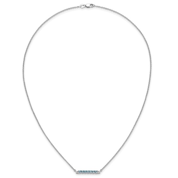 10kw Blue Topaz & Diamond Necklace