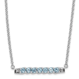 10kw Blue Topaz & Diamond Necklace