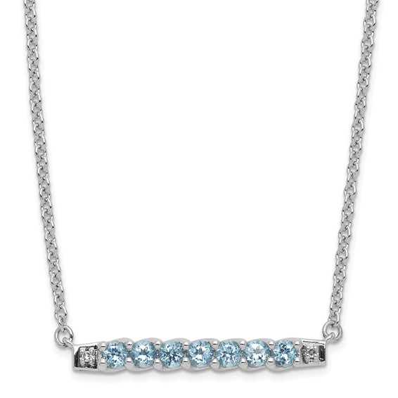 10kw Blue Topaz & Diamond Necklace