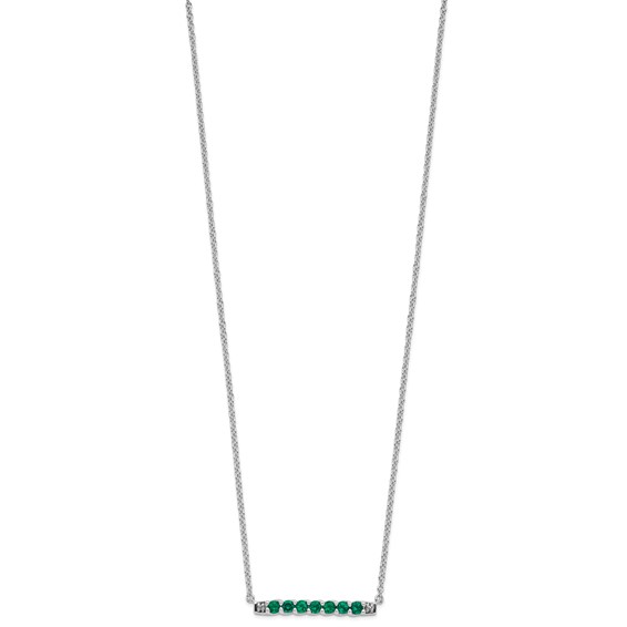 10kw Created Emerald & Diamond Necklace