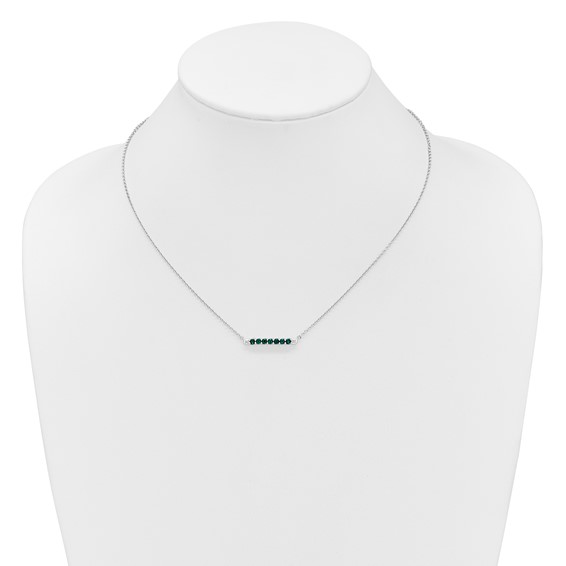 10kw Created Emerald & Diamond Necklace