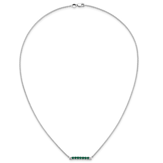 10kw Created Emerald & Diamond Necklace