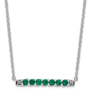 10kw Created Emerald & Diamond Necklace