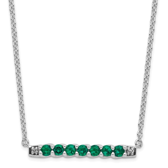 10kw Created Emerald & Diamond Necklace