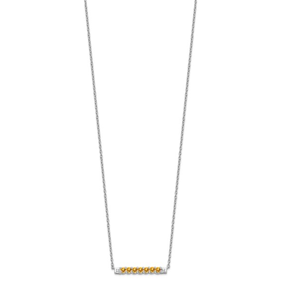 10kw Citrine & Diamond Necklace