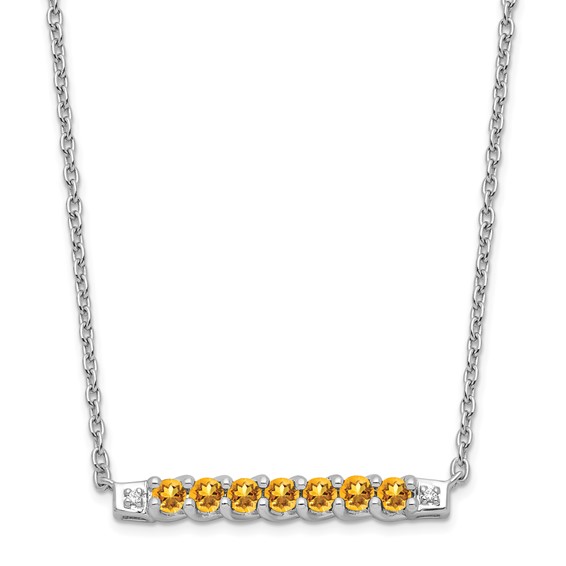 10kw Citrine & Diamond Necklace