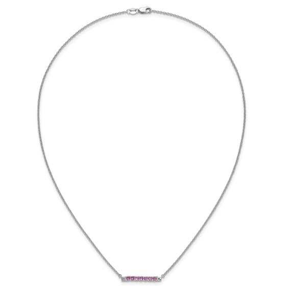 10kw Created Pink Sapphire & Diamond Necklace
