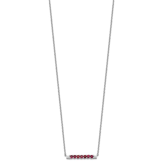 10kw Created Ruby & Diamond Necklace