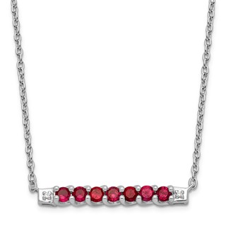 10kw Created Ruby & Diamond Necklace