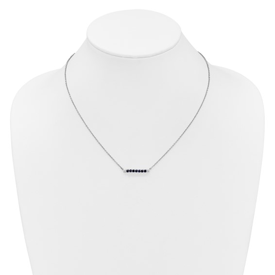 10kw Created Blue Sapphire & Diamond Necklace
