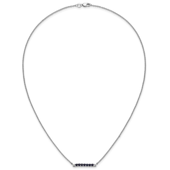 10kw Created Blue Sapphire & Diamond Necklace