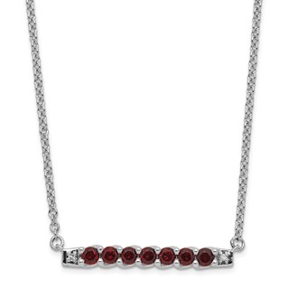 10kw Garnet & Diamond Necklace