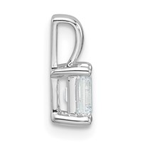 14K White Gold 0.50 Carat Lab Grown Diamond VS SI+ G+ Emerald Complete Four Prong Pendant view 2