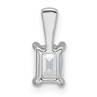 14K White Gold 0.50 Carat Lab Grown Diamond VS SI+ G+ Emerald Complete Four Prong Pendant view 3