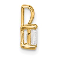 14K Yellow Gold 0.50 Carat Lab Grown Diamond VS SI+ G+ Emerald Complete Four Prong Pendant view 2